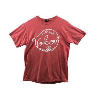 Volcom T Shirt Mens M Red Short Sleeve Logo Crewneck Graphic Cotton Blend
